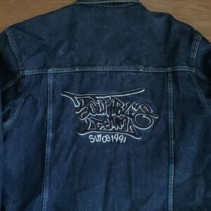 South Pole Vintage Denim Jean Jacket Embfoidered Graffiti Size 2XL XXL Y2K 90s